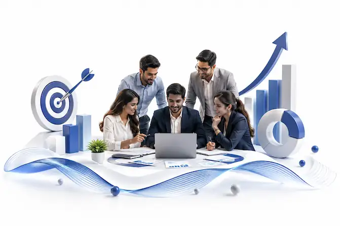 WebProMaze Digital Marketing Team – Transparency and Growth WebProMaze digital marketing team collaborating on transparent, data-driven business growth strategy