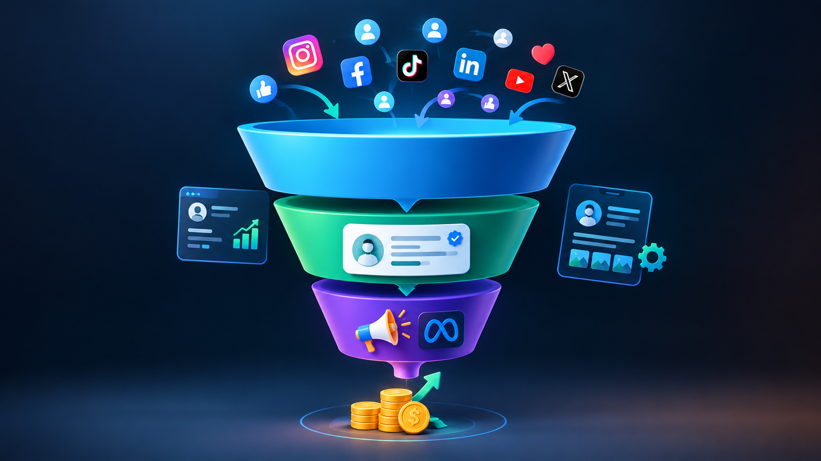 Social Media Marketing Funnel – Organic Reach to Meta Ads Social Media Marketing Funnel – Organic Reach to Meta Ads